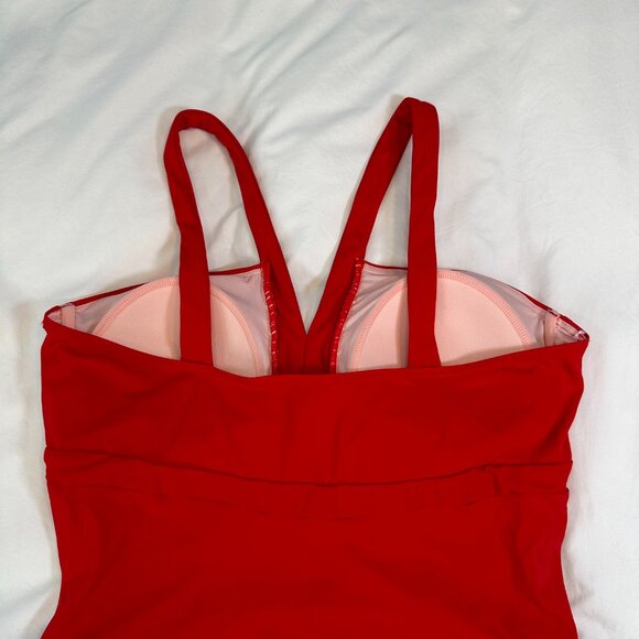 SPANX Red V-Neck Shaping & Tummy Control One-Piece Swimsuit - 14 - Picture 10 of 13